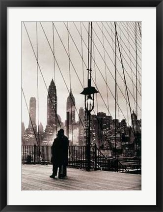 Framed Brooklyn Bridge 1955 Print