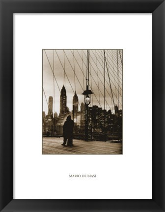 Framed Brooklyn Bridge 1955 Print