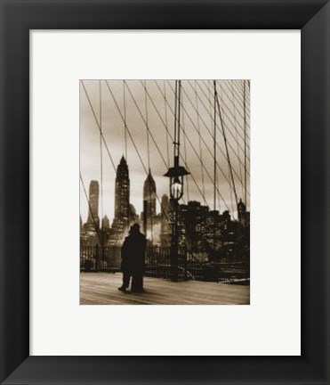 Framed Brooklyn Bridge 1955 Print