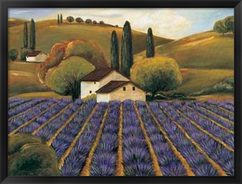 Framed Field of Lavender I Print