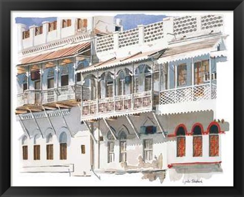 Framed Arabian Balconies Print