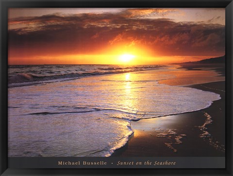 Framed Sunset on the Seashore Print