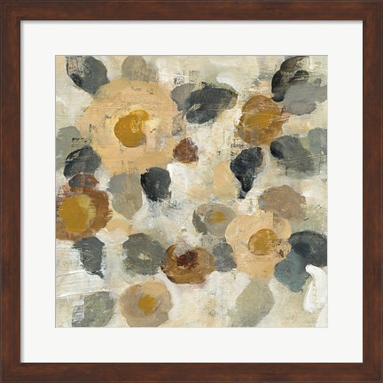 Framed Neutral Floral Beige II Print