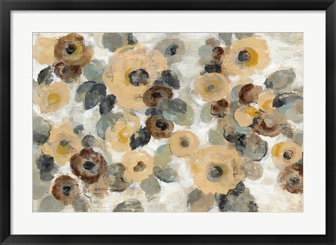 Framed Neutral Floral Beige I Print