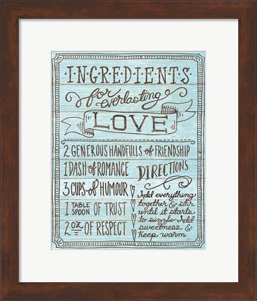 Framed Ingredients for Life III Blue Print