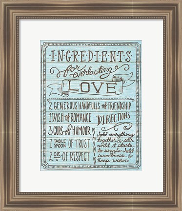 Framed Ingredients for Life III Blue Print