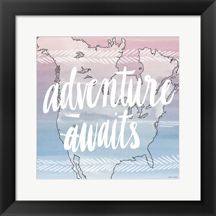 Framed World Traveler Adventure Awaits Print