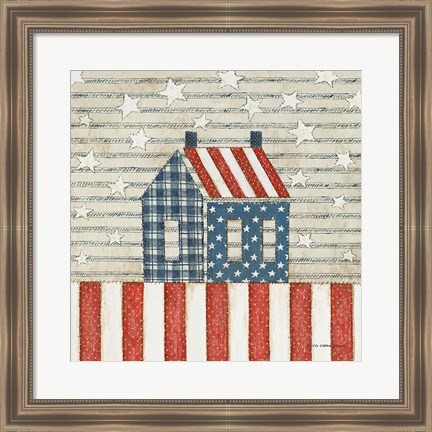 Framed Americana Quilt V Print