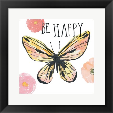 Framed Beautiful Butterfly II Print