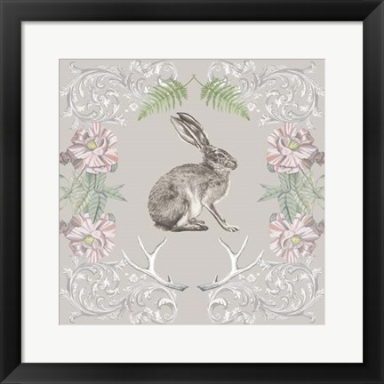 Framed Hare &amp; Antlers II Print