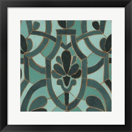 Framed Turquoise Mosaic III Print