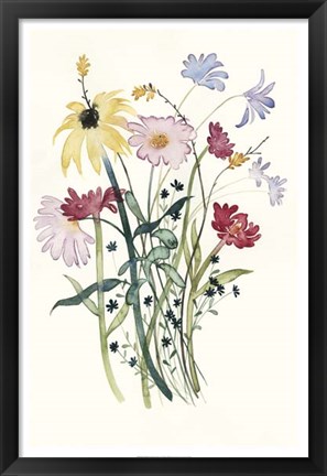 Framed Wildflower Watercolor I Print