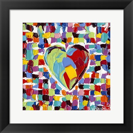 Framed Mosaic Heart I Print