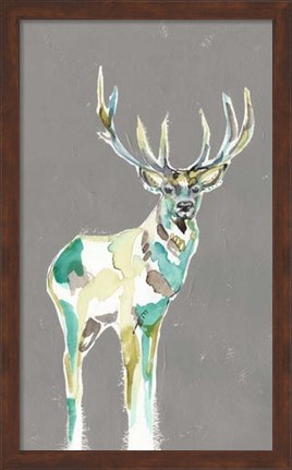 Framed Solitary Deer I Print