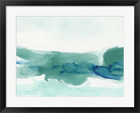 Framed Teal Coast II Print