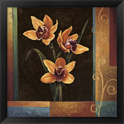 Framed Yellow Orchids Print