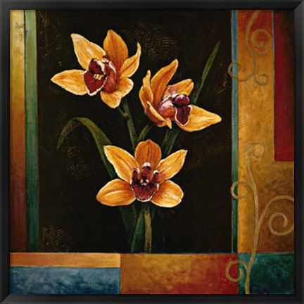 Framed Yellow Orchids Print