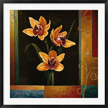 Framed Yellow Orchids Print