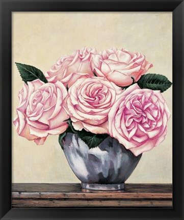 Framed Pink Roses II Print