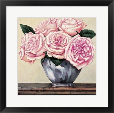 Framed Pink Roses II Print