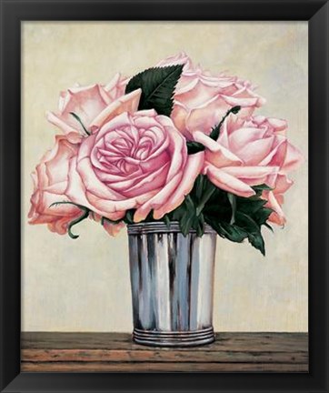 Framed Pink Roses I Print