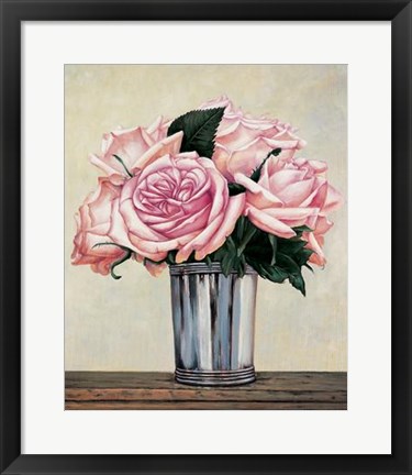 Framed Pink Roses I Print