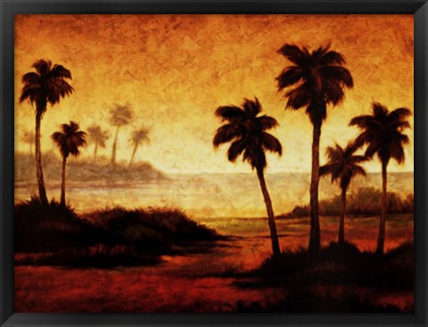 Framed Sunset Palms II Print