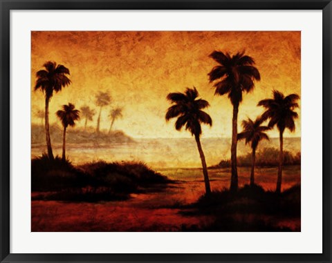 Framed Sunset Palms II Print