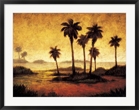 Framed Sunset Palms I Print