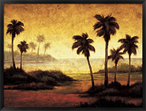 Framed Sunset Palms II Print