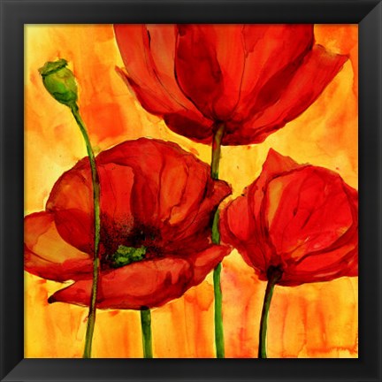 Framed Coquelicots III Print