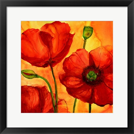 Framed Coquelicots II Print