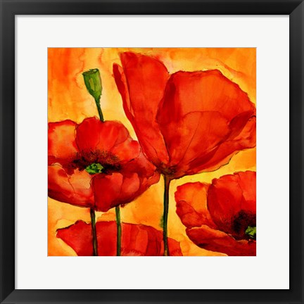 Framed Coquelicots I Print