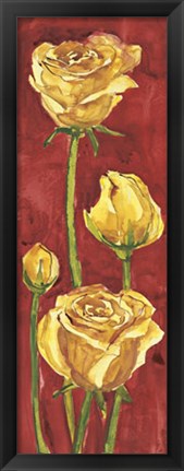 Framed Rose in Rosso Print