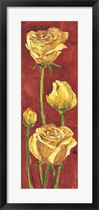 Framed Rose in Rosso Print