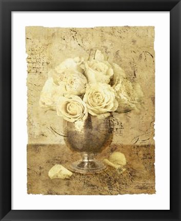 Framed Golden Roses I Print