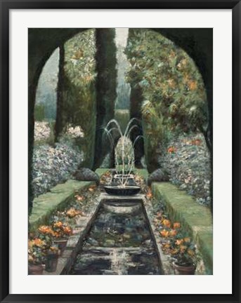 Framed Fountain Reflections Print