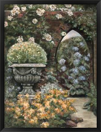 Framed Walkway to Garden Print