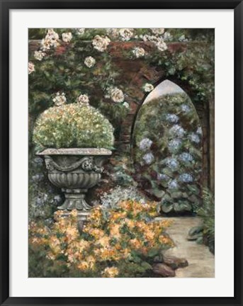 Framed Walkway to Garden Print