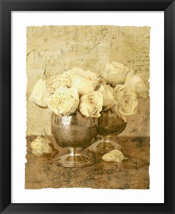 Framed Golden Roses II Print