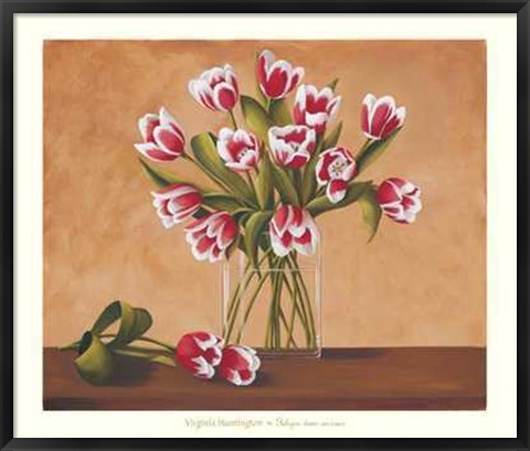 Framed Virginia Huntington - Tulipes Dans un Vase Size 41.5x35 Print