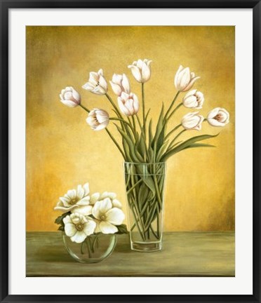 Framed Tulipes Blanches Print