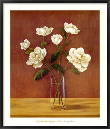 Framed Fleurs de Magnolias Print