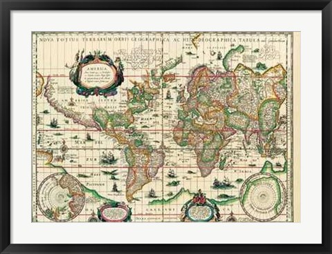 Framed Mapworld 1630 Print