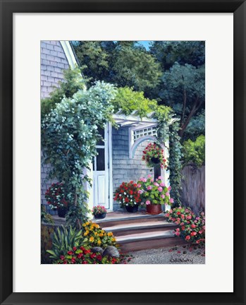 Framed Gray House Arbor Print