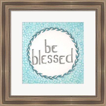 Framed Be Blessed Swirls Print