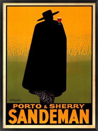 Framed Porto &amp; Sherry Sandeman 1931 Print