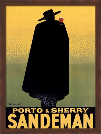 Framed Porto &amp; Sherry Sandeman 1931 Print