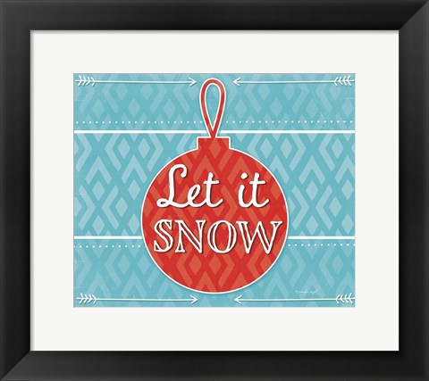 Framed Let It Snow - Red Print