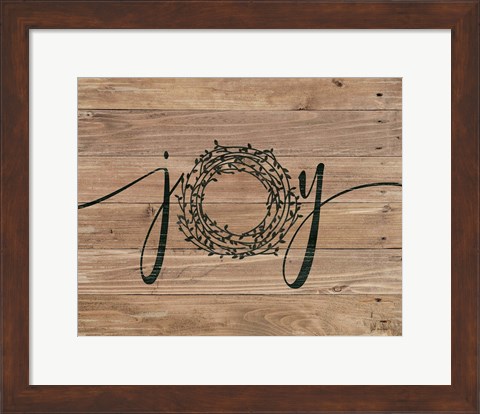 Framed Joy (wreath) Print